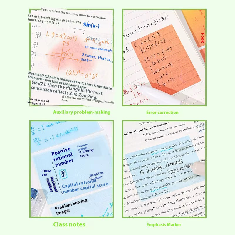 Full-Adhesive Transparent Glitter Sticky Notes