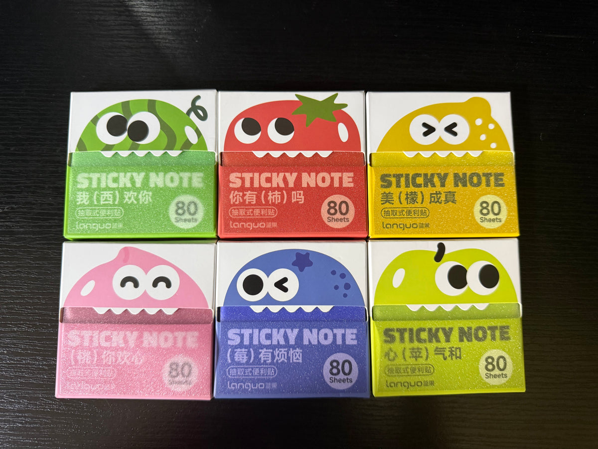 Transparent Glitter Sticky Notes (6-Color Pack)