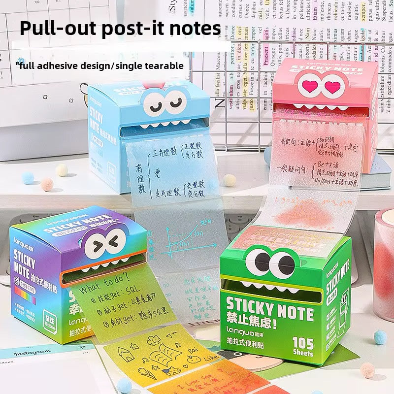 Full-Adhesive Transparent Glitter Sticky Notes