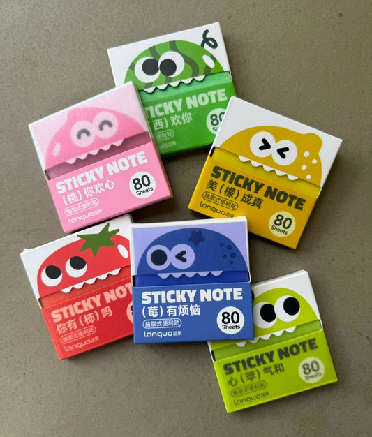 Transparent Glitter Sticky Notes (6-Color Pack)